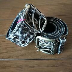 スェードベルト ヒョ―模様柄の画像