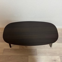 ニトリ　折りたたみテーブル ラポール だ円(ダークブラウン)の画像