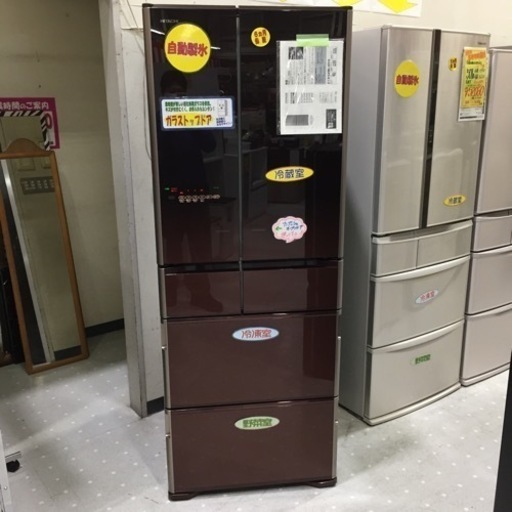 日立   555L  6ドア   ガラストップドア