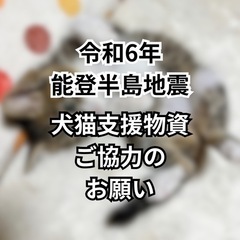 能登半島地震 犬猫支援物資のお願い🙇🏻‍♀️