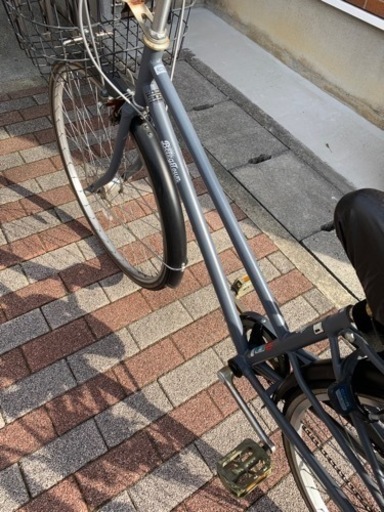 27インチ自転車、ベビーチェア付き六段変速付き