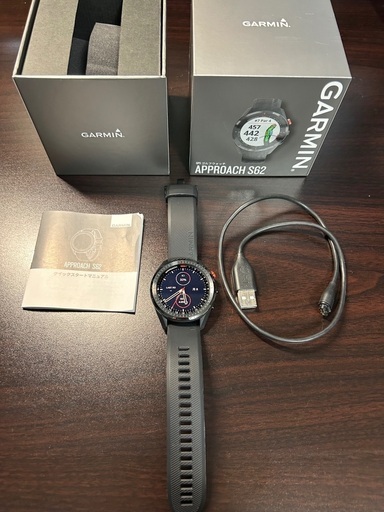 【定価67,890円相当→50,000円でのお譲り】GARMIN(ガーミン) ゴルフナビ GPS Approach S62 ブラック(使用感無し)