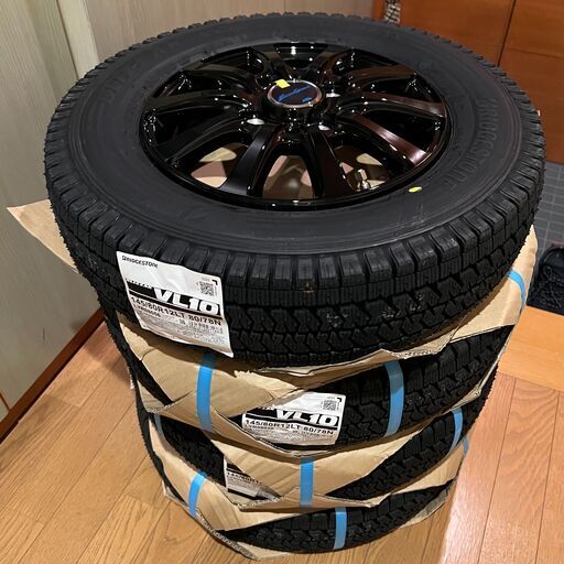 【新品】スタッドレス(ブリザックVL10)＆アルミ(12inch) ※４本セット・走行０km