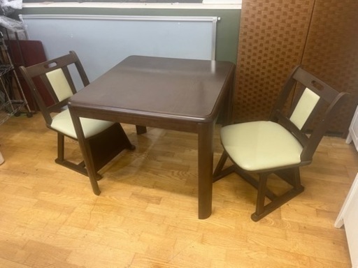 N537★滝口木材製★ダイニングこたつ３点セット★こたつ★テーブル★幅790ｍｍ