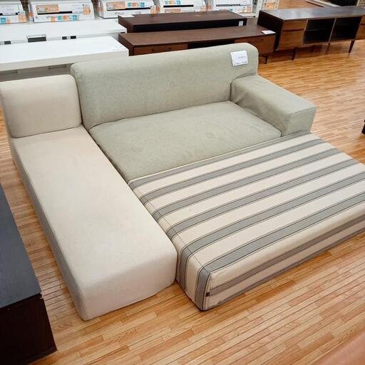 ★ジモティ割あり★ ソファー　グレー\u0026オフホワイト\u0026ボーダー　クリーニング済　YJ1302