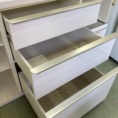 【お取引中】大塚家具 パモウナ システムK ホワイトエナメルキッチンカウンター キッチン収納 引き出し収納 食器棚 キッチンボード★7432★の画像