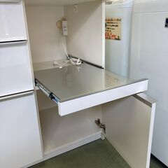 【お取引中】大塚家具 パモウナ システムK ホワイトエナメルキッチンカウンター キッチン収納 引き出し収納 食器棚 キッチンボード★7432★の画像