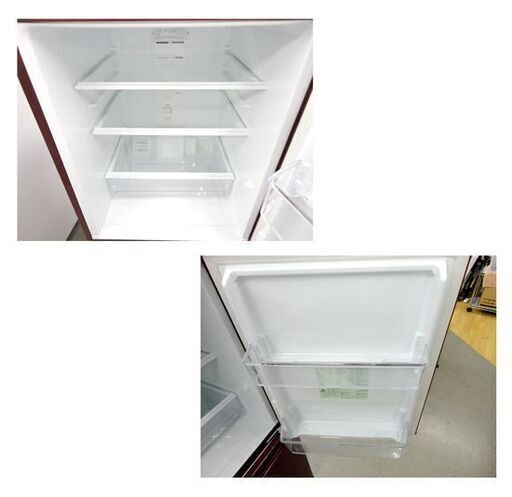 西岡店 冷蔵庫 2020年製 168L アクア 2ドア AQR-17JBK 赤 170Lクラス AQUA レッド