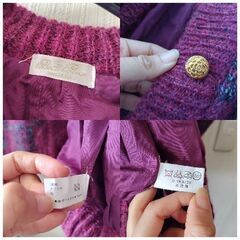 チクチクしない！？ピンク紫系　毛糸カーディガンの画像