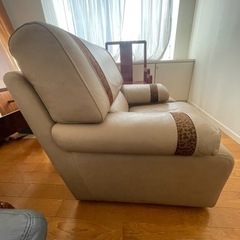 高級 本革 1一人用 ブラウン ソファー