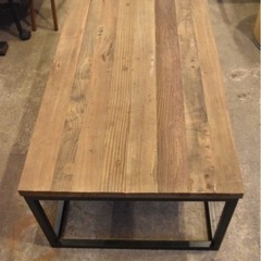 お洒落　アイアン　脚　木製　ローテーブル　センター　テーブルの画像