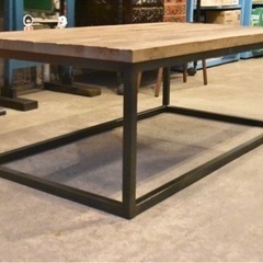 お洒落　アイアン　脚　木製　ローテーブル　センター　テーブルの画像