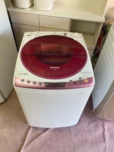 北九州市内配送可能　保証付き　パナソニック 全自動洗濯機 NA-FS80H5-P ピンク 洗濯・脱水 8.0kg