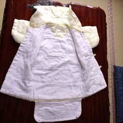 おくるみ冬用ベビーイエロー50-70cmの画像