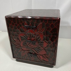 鎌倉彫り　昭和レトロ　収納　3段　小引き出し　卓上