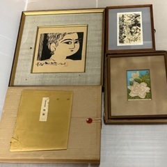 受付終了！骨董品　版画　額　色紙　美術品の画像