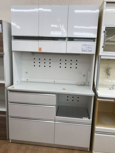 ★ジモティ割あり★ ユーアイ 食器棚 ホワイト H210×W120×D50 クリーニング済み KJ4092