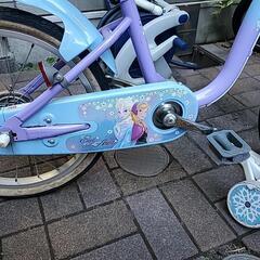 申込み有】18インチ☆アナ雪自転車☆ヘルメット&スタンド&補助輪