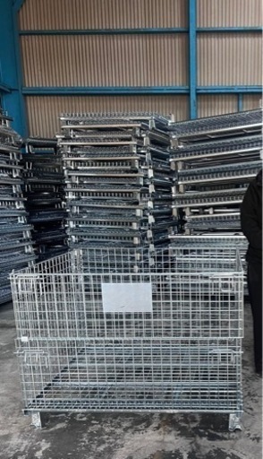 送料無料　新品大量在庫　メッシュパレット　大型パレティーナ　網かご　資材置き　部品の収納10個セット