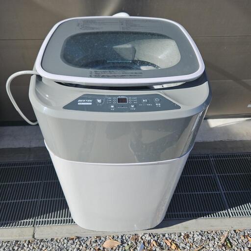 美品 BESTEK/ベステック 全自動洗濯機 標準洗濯容量3.8kg 小型 ステンレス槽 抗菌パルセーター 家庭用 2021年製 BTWA01