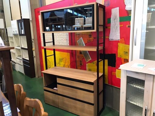 【愛品館八千代店】クラフトコガ　スライド扉キッチンボード　コテツ