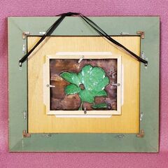 【終】【G234Y】銅打ち出し/壁掛/花図/椿/額装（横41.5cmｘ縦37cm）の画像