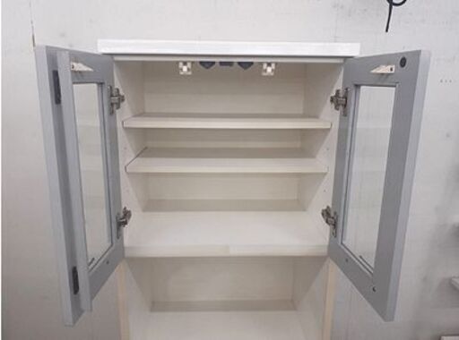 札幌【スリム レンジボード】幅59cm コンセント×4 電源コード×2 ホワイト系色 バイカラー 家電ボード 食器棚 キッチン家具 キ