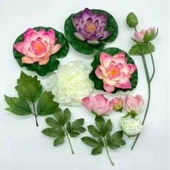 フェイクグリーン◆11点セット◆蓮◆ハス◆造花