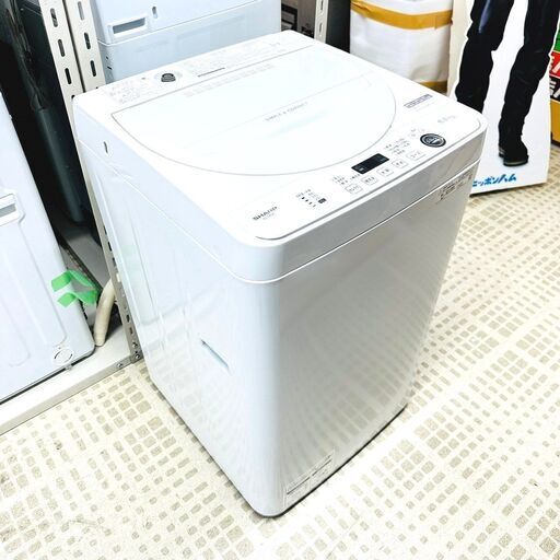 10/7【家具・家電複数購入で割引可】シャープ/SHARP 洗濯機 ES-GE5E-W 2021年製 5キロ