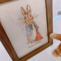 クロスステッチ　ユザワヤ　ピーターラビット　雑貨　インテリア　21×16センチの画像
