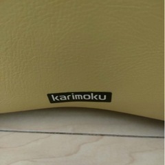 カリモク　3人掛け革製ソファの画像