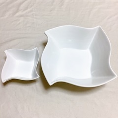 サラダ　取り分けセット　 角皿　トング付きの画像