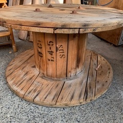 ケーブルドラム　テーブル　アンティークの画像