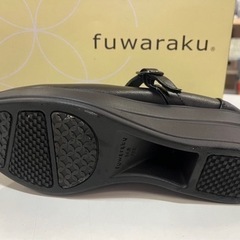 ＊フワラク パンプス＊Fuwaraku  FR-4001 black 24.0cm オフィシャルパンプス  ローウェッジソールタイプ ③の画像