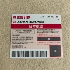 JAL 株主優待券　【残り3枚になりました】の画像