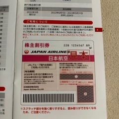 JAL 株主優待券　【残り3枚になりました】の画像