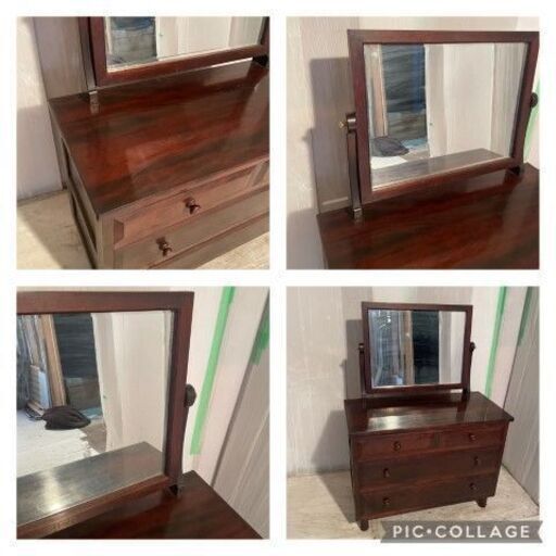 松本民芸家具 ドレッサー T型 化粧台 鏡台 チェスト 水目桜 松本民藝