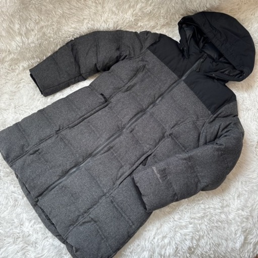Eddie Bauer コート ダウン80%フェザー20%牛革 濃いグレー PL超美品