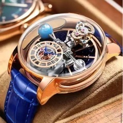 新春特別セール　腕時計　レザーベルト　ブルー　ブラック　激カワアイテムの画像