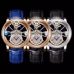 新春特別セール　腕時計　レザーベルト　ブルー　ブラック　激カワアイテムの画像