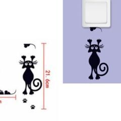 黒猫スイッチステッカーの画像