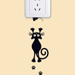黒猫スイッチステッカーの画像