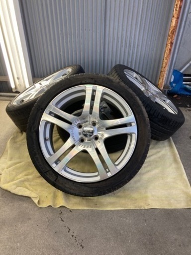 【中古】カールソン　ホイール　4本セット　１７インチ　PCD100