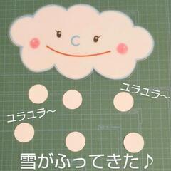 雪だるまのチャチャチャ　ペープサート　ラミネート加工　保育教材　冬　歌　の画像