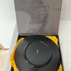 漆器 市松皿 黒塗金箔  未使用の画像