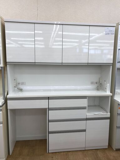 ★ジモティ割あり★ ニトリ 食器棚 ホワイト H201×W160×D42 クリーニング済み KJ4112