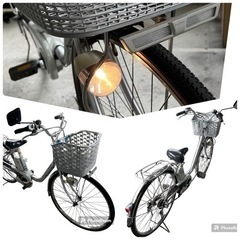パナソニック バッテリー充電器付 電動アシスト自転車　 中古 26インチ Lithium ViVi 自転車 付属品ありの画像