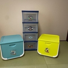 収納ケース　ディズニー　4段チェスト　1段ボックス