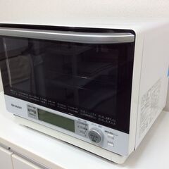 (2/23受渡済)YJT8070【SHARP/シャープ オーブンレンジ】美品 2017年製 RE-V100A-W 家電 キッチン スチームオーブン 縦開き