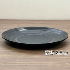 ★新品未使用品★　メラミン　丸皿　φ23.8cm　黒　メラミン食器　R4-0049の画像
